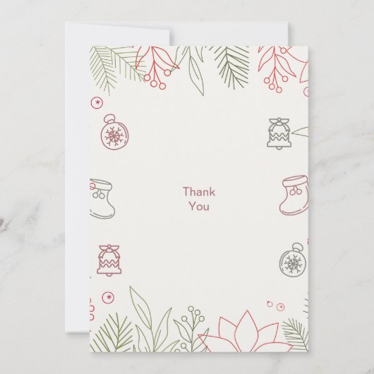 Custom Branded Wit Eenvoudig Kerstfeest Kaart (Achterkant)