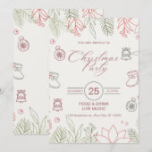 Custom Branded Wit Eenvoudig Kerstfeest Kaart (Voorkant / Achterkant)