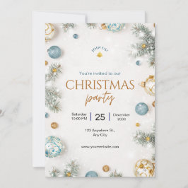 Custom Branded Wit en Blauw Classy Christmas Kaart