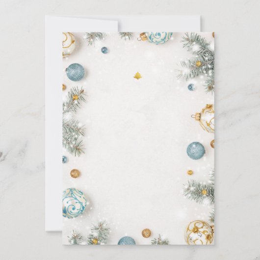 Custom Branded Wit en Blauw Classy Christmas Kaart (Achterkant)