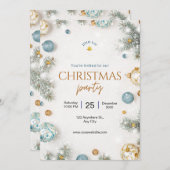Custom Branded Wit en Blauw Classy Christmas Kaart (Voorkant / Achterkant)