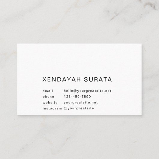 Custom Branded Wit en Zwart Minimalistische luxe Visitekaartje (Achterkant)