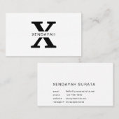 Custom Branded Wit en Zwart Minimalistische luxe Visitekaartje (Voorkant / Achterkant)