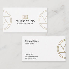 Custom branded wit minimalistische fotograaf visitekaartje