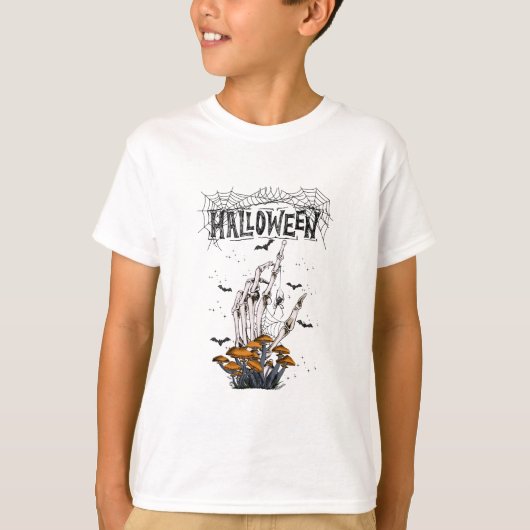 Custom Branded Wit Modern Halloween T-shirt (Voorkant)