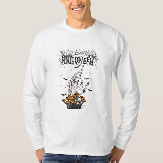 Custom Branded Wit Modern Halloween T-shirt (Voorkant)
