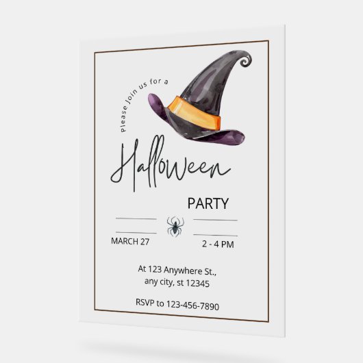 Custom Branded Wit & Zwart Halloween Party Acryl Bord (Hoek)