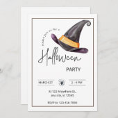 Custom Branded Wit & Zwart Halloween Party Kaart (Voorkant / Achterkant)