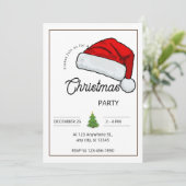 Custom Branded Wit & Zwart Kerstfeest Kaart (Staand voorkant)