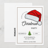 Custom Branded Wit & Zwart Kerstfeest Kaart (Voorkant / Achterkant)