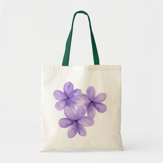 Custom Branded Witte Waterverf Bloem Canvas tas (Voorkant)