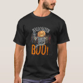 Custom Branded Zwart en Sinaasappel Grunge Hallowe T-shirt (Voorkant)