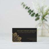 Custom Branded Zwart & Goud Elegante Naam Visitekaartje (Staand voorkant)