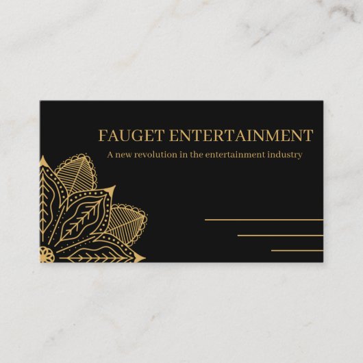 Custom Branded Zwart & Goud Elegante Naam Visitekaartje (Voorkant)