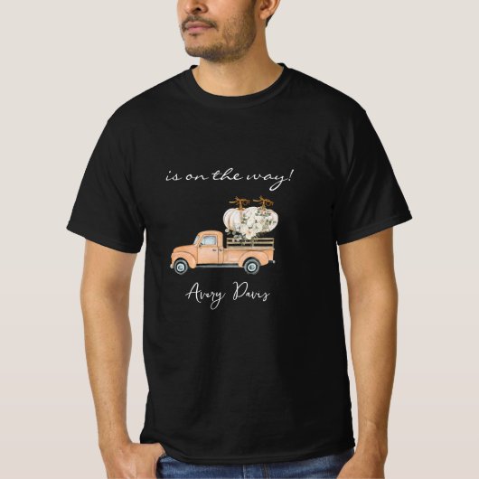 Custom Branded Zwart Herfst Pompoen T-shirt (Voorkant)