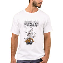 Custom Branded Zwart Modern Halloween T-shirt