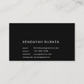 Custom Branded zwart-wit minimalistische luxe Visitekaartje (Achterkant)