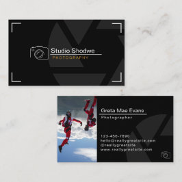 Custom Branded Zwart Wit Moderne Fotografie Visitekaartje