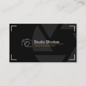 Custom Branded Zwart Wit Moderne Fotografie Visitekaartje (Voorkant)