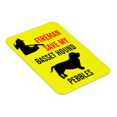 Custom Brandweerman Save My Basset Hound brandveil Magneet (Rechterzijde)
