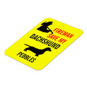 Custom Brandweerman Save My Dachshund Dog Fire Saf Magneet (Linkerzijde)