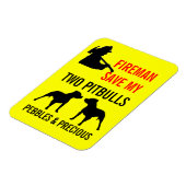 Custom Brandweerman Save My TWO Pitbulls Brandveil Magneet (Linkerzijde)