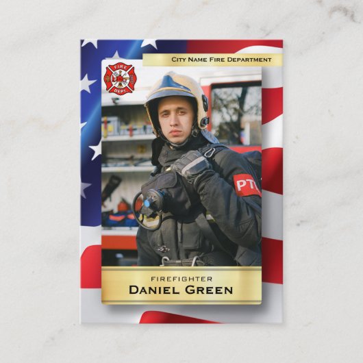 Custom Brandweerman Trading Kaarten Alle Afdeling Contactkaartje (Voorkant)