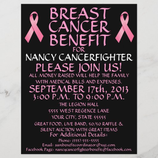 Custom Breast Cancer Benefit Flyer (Voorkant)
