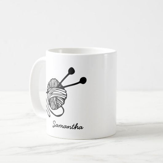 Custom Breien Liefhebber Gift Gepersonaliseerd Bre Koffiemok (Voorkant links)