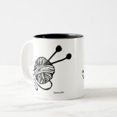 Custom Breien Liefhebber Gift Gepersonaliseerd Bre Tweekleurige Koffiemok (Voorkant links)