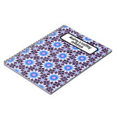 Custom breien notitieboek - blauw en paarse ontwer (Linkerzijde)