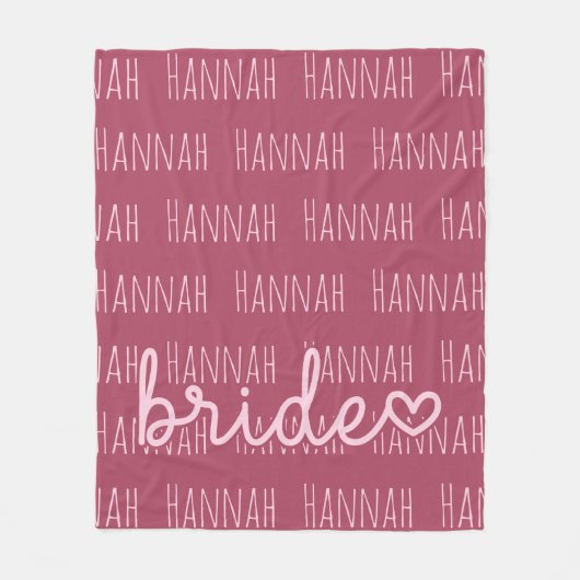Custom Bridal Blanket Wedding Gift for Bride Fleece Deken (Voorkant)