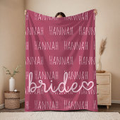 Custom Bridal Blanket Wedding Gift for Bride Fleece Deken