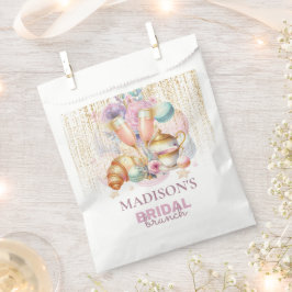 Custom Bridal Brunch Roze & Gouden glitter Bedankzakje