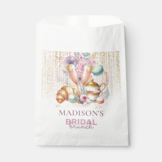 Custom Bridal Brunch Roze & Gouden glitter Bedankzakje (Voorkant)