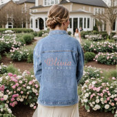 Custom Bridal Denim Jacket | Blush Pink & Ivory