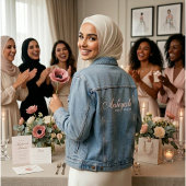 Custom Bridal Denim Jacket | Blush Pink & Ivory