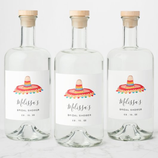 Custom Bridal Fiesta Sombrero Likeurfles Etiket (Flessen)