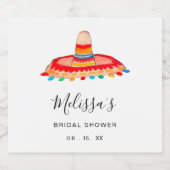 Custom Bridal Fiesta Sombrero Likeurfles Etiket (Enkel label)