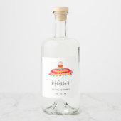 Custom Bridal Fiesta Sombrero Likeurfles Etiket (Voorkant)