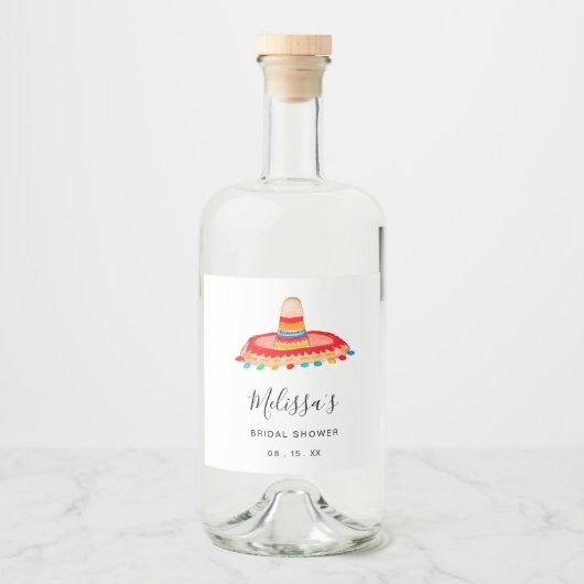 Custom Bridal Fiesta Sombrero Likeurfles Etiket (Voorkant)