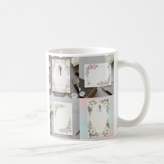 Custom Bride and Groom Illustration Koffiemok (Rechts)