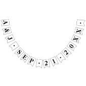 CUSTOM BRIDE + BRUIDEGOM INITIALEN MET TROUWDATUM VLAGGETJES (Alle)