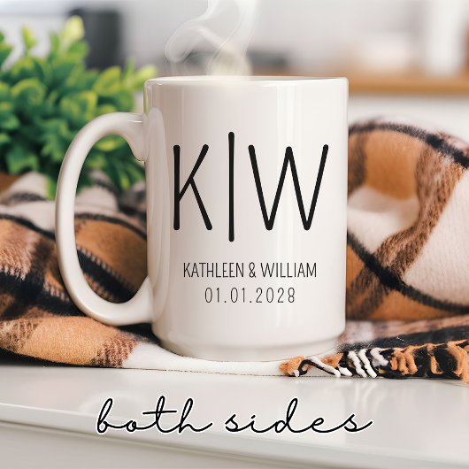 Custom Bride & Groom Mug, Wedding Favor for Couple Koffiemok