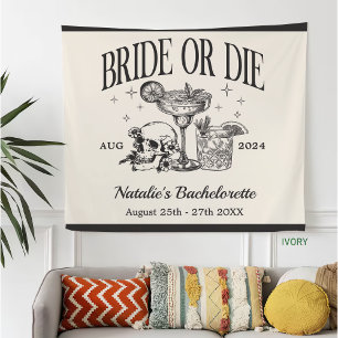 Custom Bride or Die Bachelorette Cocktail Party Fleece Deken