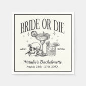 Custom Bride or Die Bachelorette Cocktail Party Servet (Voorkant)