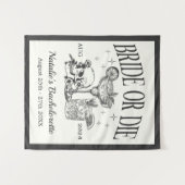 Custom Bride or Die Bachelorette Cocktail Party Wandkleed (Voorkant (horizontaal))