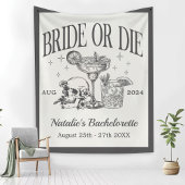 Custom Bride or Die Bachelorette Cocktail Party Wandkleed