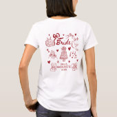 Custom Bride Red Coquette Bachelorette Party T-shirt (Achterkant)