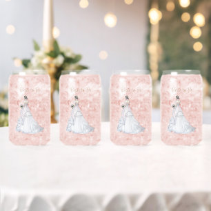 Custom Bride to Be Vrijgezellenfeest Trouwjurk Blikvorm Glas